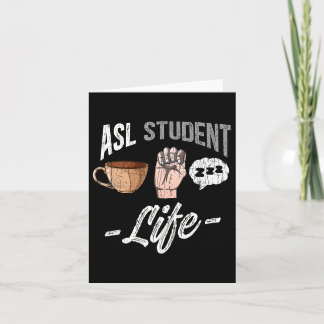 Language Attire Deaf Awareness Asl Student Fun Gif Card (Front)