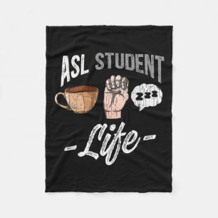 Language Attire Deaf Awareness Asl Student Fun Gif Fleece Blanket