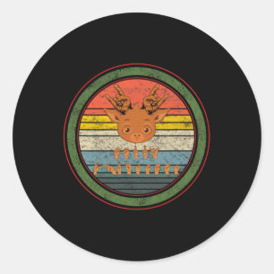 Language Deaf Christmas Reindeer Deaf Asl Awarenes Classic Round Sticker