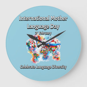 Language Diversity. International Mother Language Large Clock