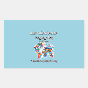 Language Diversity. International Mother Language Rectangular Sticker