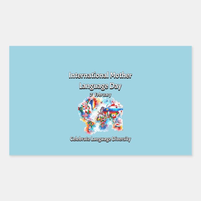 Language Diversity. International Mother Language  Rectangular Sticker (Front)