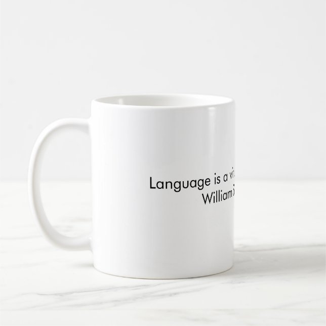 Language is a Virus from Outer Space, quote mug (Left)