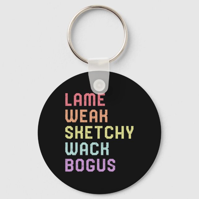Language Lame Weak Asl Slang Tee Deaf Awareness Mo Key Ring (Front)