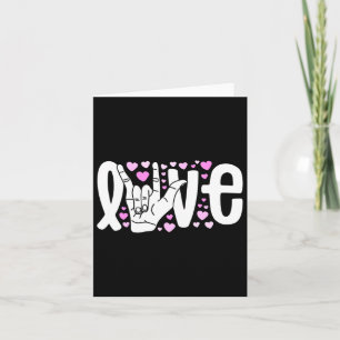 Language Love Asl Be Kind Deaf Awareness Card