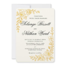 Language of Love Floral Wedding Invitation