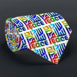 Language of Peace/Hebrew/English/Arabic Tie<br><div class="desc">Beautiful tie featuring a rainbow hued symbol of Peace in English,  Arabic,  and Hebrew.</div>