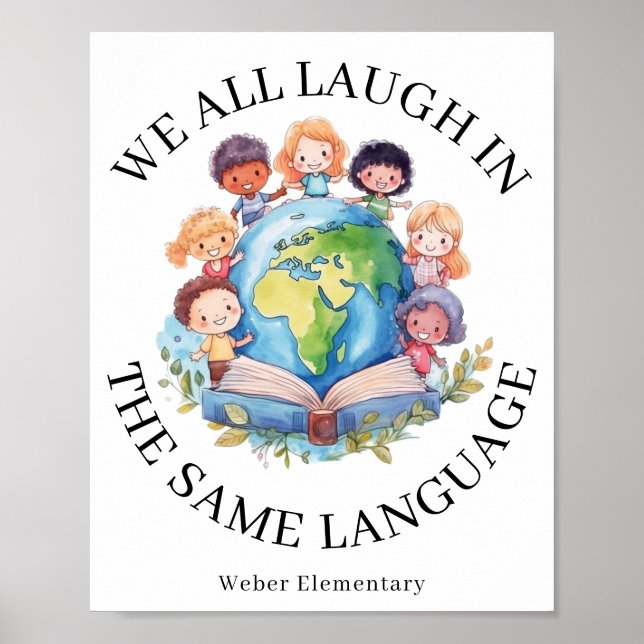 Language Teacher Bilingual Immersion School Poster (Front)