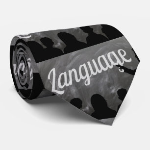 Language Teacher Blackboard Chalk Necktie
