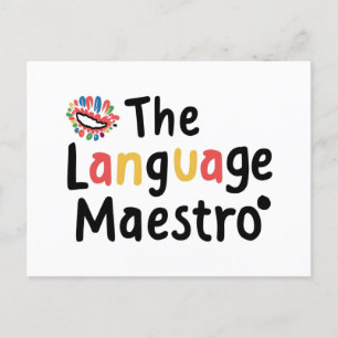 Language teacher gifts.The language Maestro Postcard