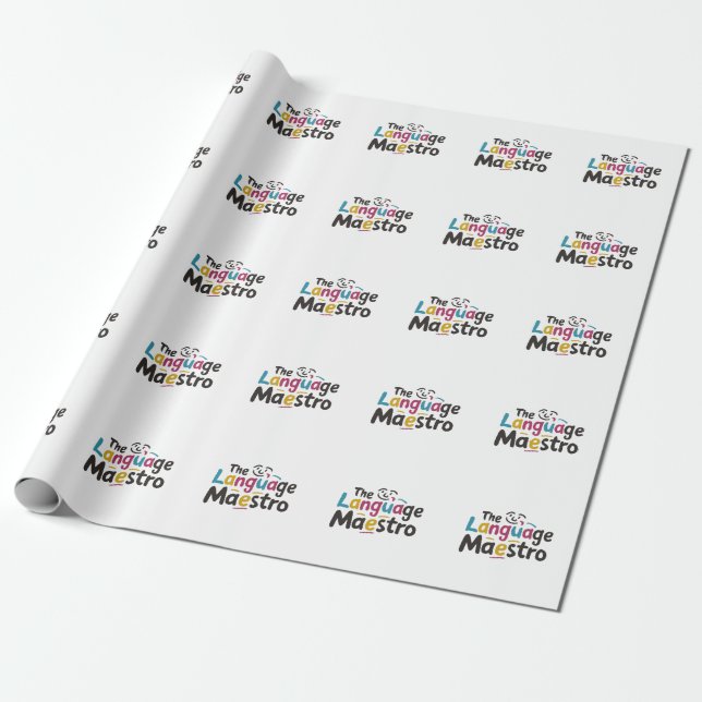 Language teacher present ideas wrapping paper (Unrolled)