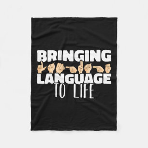 Language To Life American Sign Language Asl Fleece Blanket