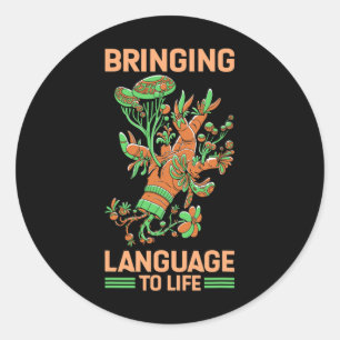Language To Life American Sign Language Classic Round Sticker