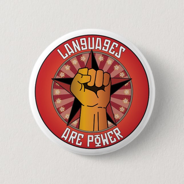 Languages Are Power 6 Cm Round Badge (Front)