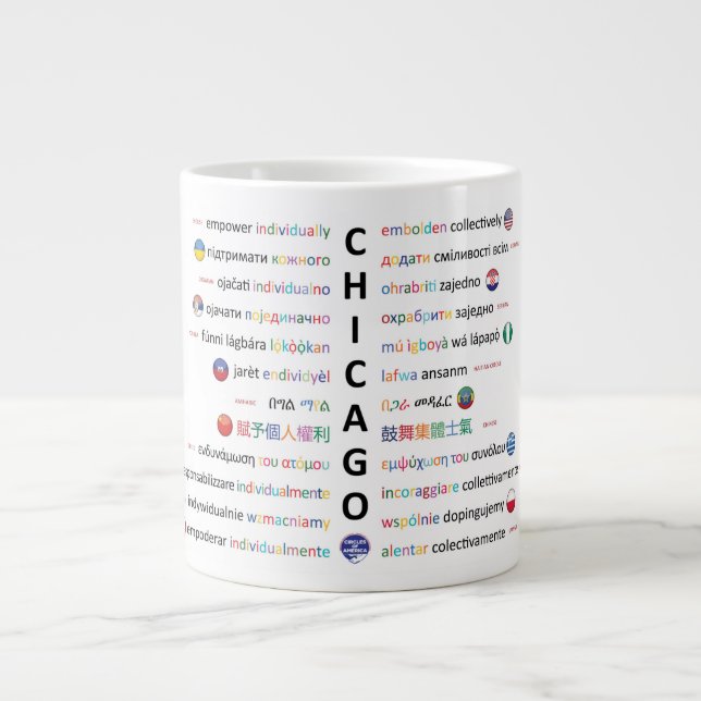 Languages of Chicago Large Coffee Mug (Front)