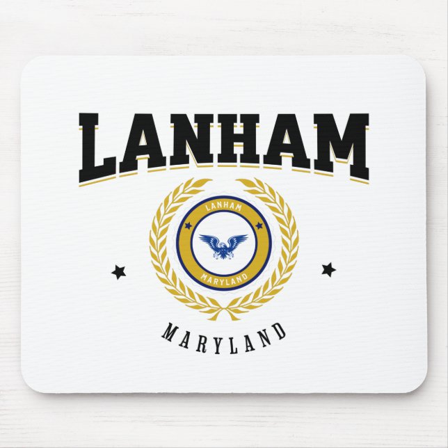 Lanham Maryland Black Mouse Pad (Front)