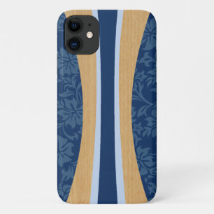 Laniakea Hawaiian Faux Wood Navy Surfboard iPhone 11 Case