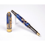Lanier Art Deco Fountain Pen - Midnight Raven<br><div class="desc">The Lanier Art Deco wood Fountain Pen was created with Art-Deco Motif that spanned the 1920’s and 1930’s. Designed for collectors in mind, it is manufactured out of the highest quality Black Titanium and 22kt Gold plated components. The body is handcrafted out of Midnight Raven resin with Maple Burl End...</div>