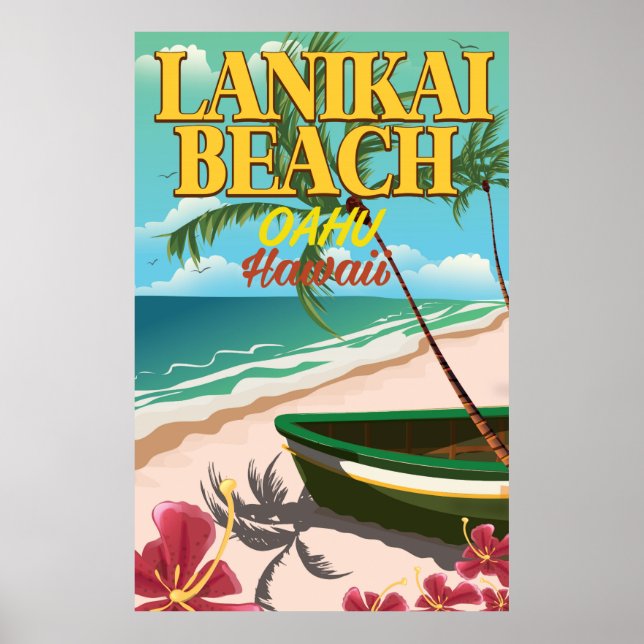 lanikai Beach Hawaii travel poster (Front)