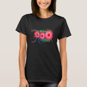 Lanikai Beach Hawaii Tropical Flowers Family Vacat T-Shirt