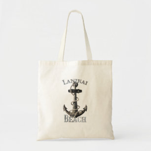 Lanikai Beach Hawaii Vacation Nautical Anchor Sail Tote Bag