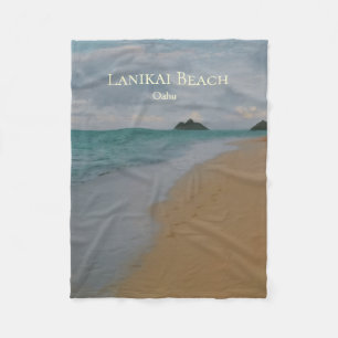Lanikai Beach, Oahu, Hawaii Fleece Blanket