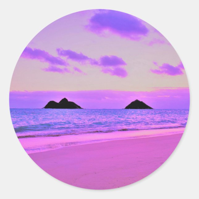 Lanikai Sunrise Classic Round Sticker (Front)
