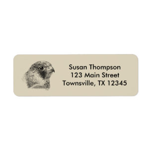 Lanner Falcon Drawing Return Address Label