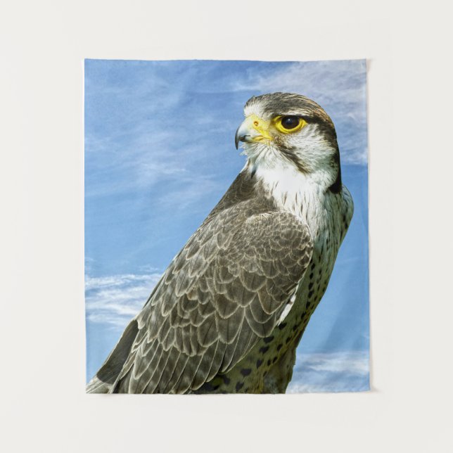 Lanner Falcon perched Tapestry (Front)