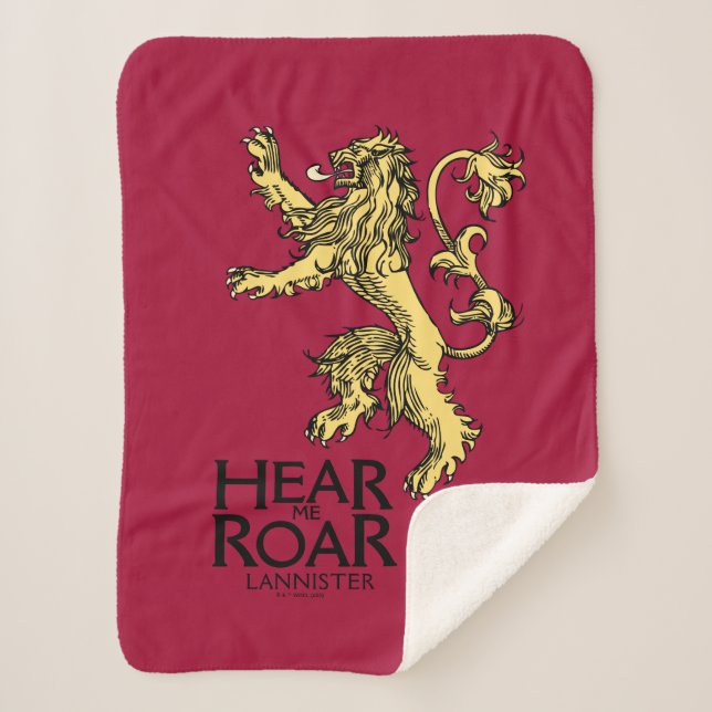 Lannister Sigil - Hear Me Roar Sherpa Blanket (Front)