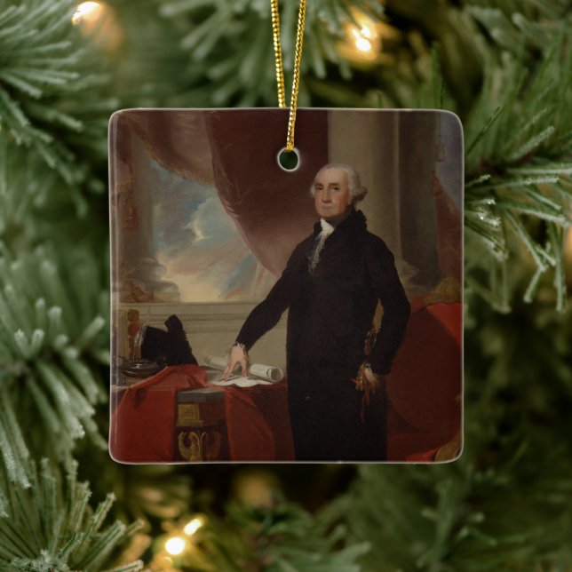 Lansdowne Portrait: US President George Washington Ceramic Ornament (Tree)