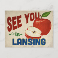 Lansing Michigan Apple - Vintage Travel