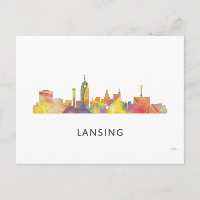 LANSING, MICHIGAN SKYLINE WB1 - POSTCARD (Front)
