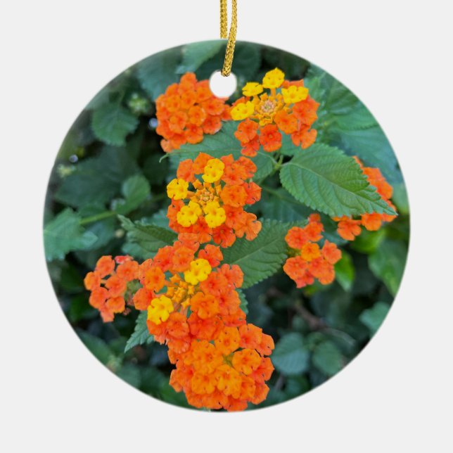 Lantana Ceramic Ornament (Front)