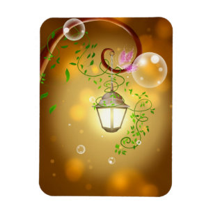 lantern-83659 WARM GLOWING LANTERN COTTAGE FAIRYTA Magnet