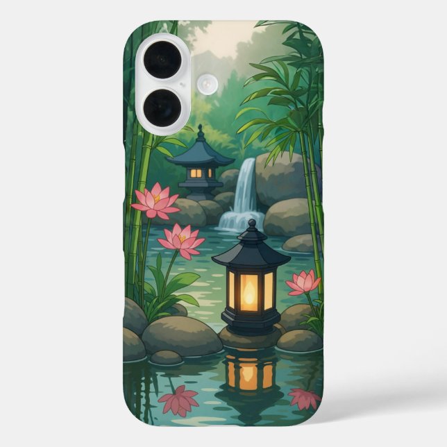 Lantern and Flower Design Phone Case (Back)