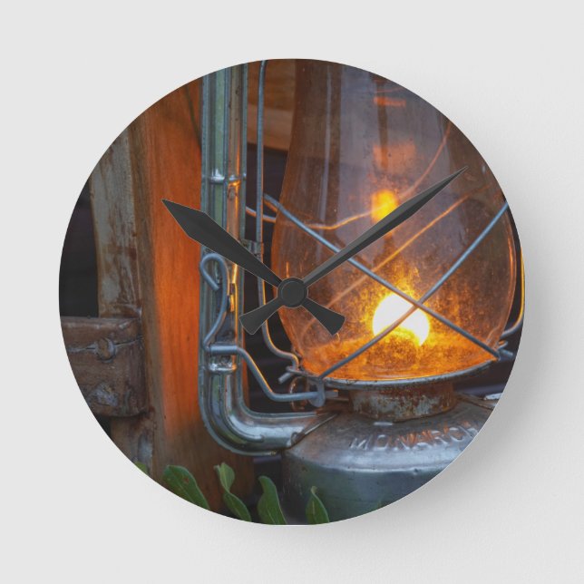 Lantern At Plains Camp, Kruger National Park Round Clock (Front)