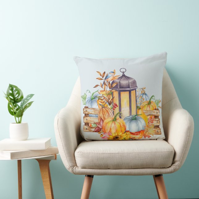 Lantern, Blue Bird and Sunflowers Cushion (Chair)