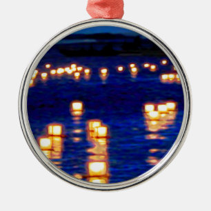 Lantern Floating Festival Metal Ornament