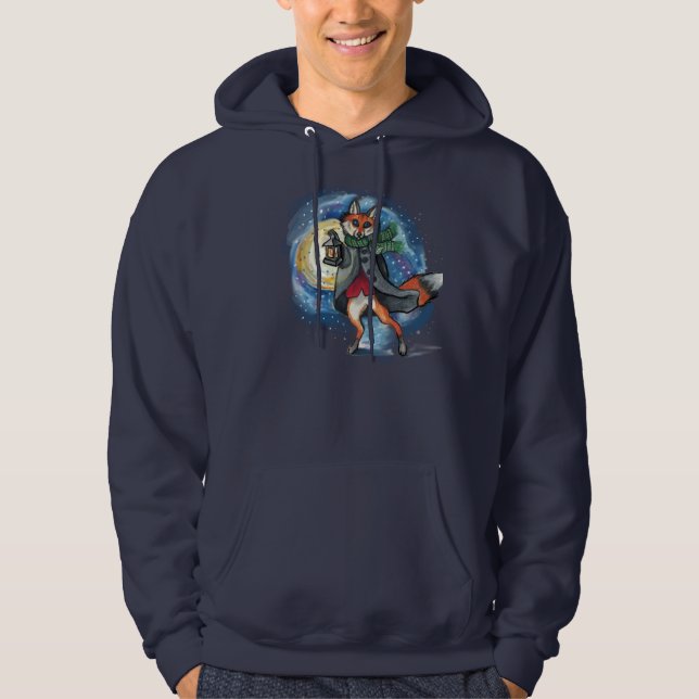 Lantern Fox Holiday Hoodie (Front)