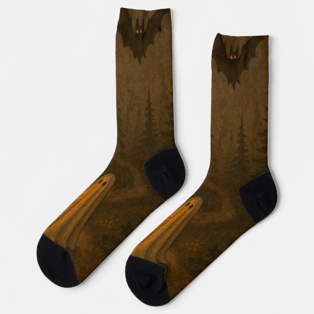 Lantern Ghost Trail – Cosy Autumn Night Walk Socks (Left)