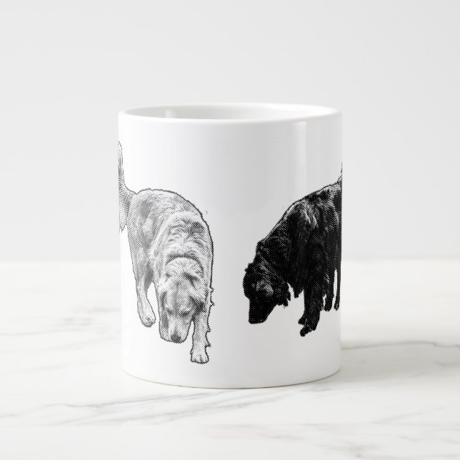 Lantern-Glow Halftone — Retriever Duo Large Coffee Mug (Front)