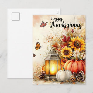 Lantern Glow – Thanksgiving Greeting Holiday Postcard