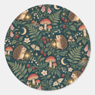 Lantern Hedgehog Night Garden Classic Round Sticker