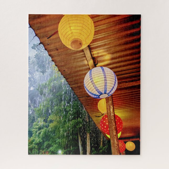 Lantern Light in the Rain – Quiet Guatemala Jigsaw Puzzle (Vertical)