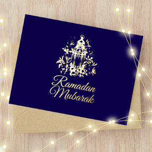 Lantern Luxury Gold Foil Ramadan Mubarak Card