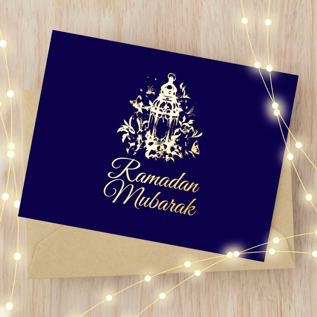 Lantern Luxury Gold Foil Ramadan Mubarak Card (Creator Uploaded)
