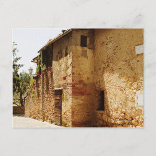 Lantern mounted on the wall of a building, postcard