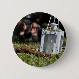 Lantern of light 6 cm round badge