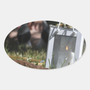 Lantern of light oval sticker